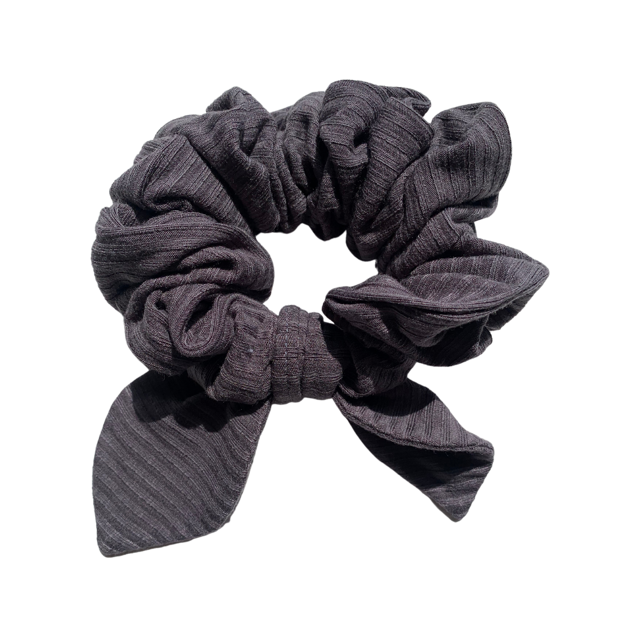 Charcoal Grey Scrunchie with Signature Bow