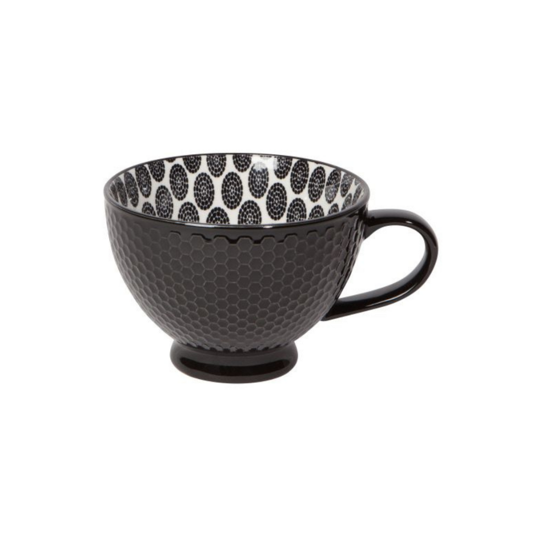 Black Stamped Latte Mug