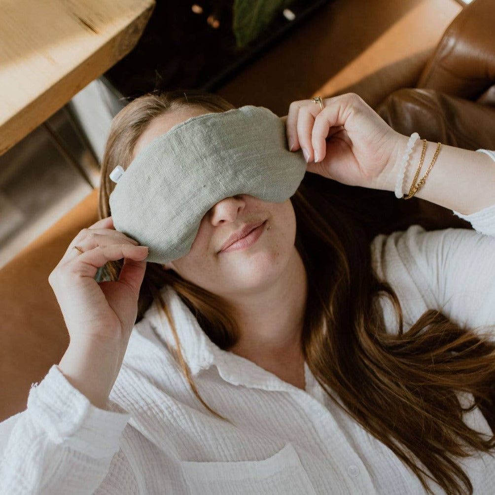 Hot/Cold Therapy Eye Masks: Wheat / 100% Linen Tan