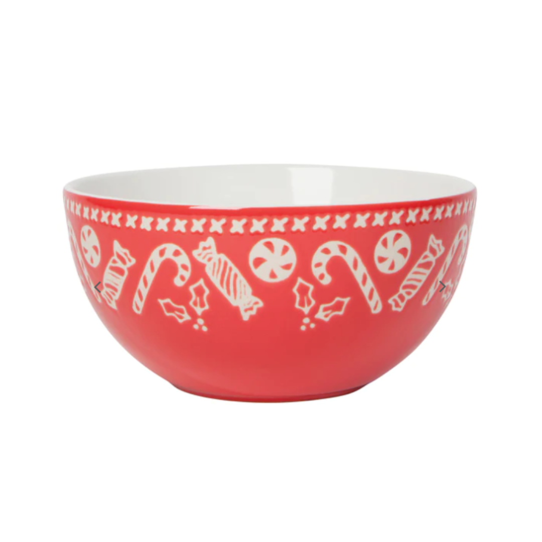 Red Holiday Candy Bowl