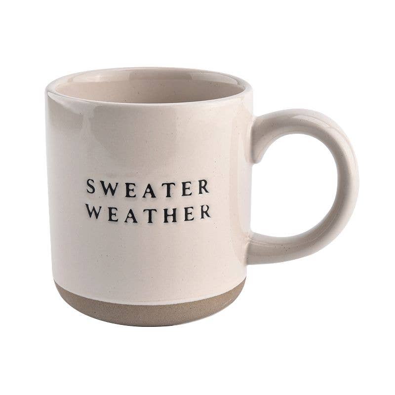Sweater Weather - Cream Stoneware Coffee Mug