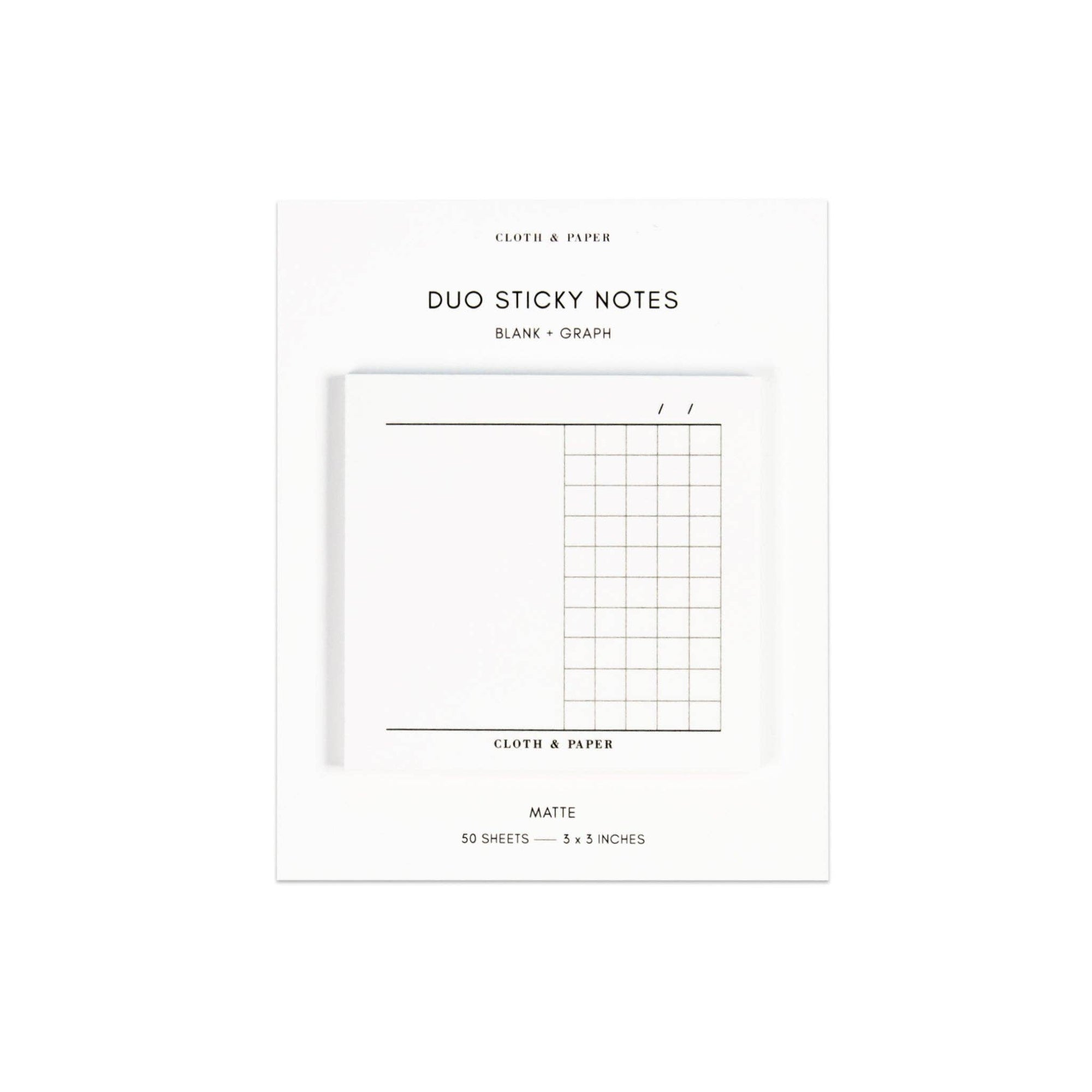 Duo Sticky Notes | Blank + Graph: White