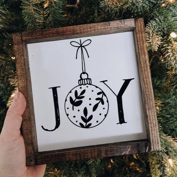 Joy Ornament Mini Wood Sign