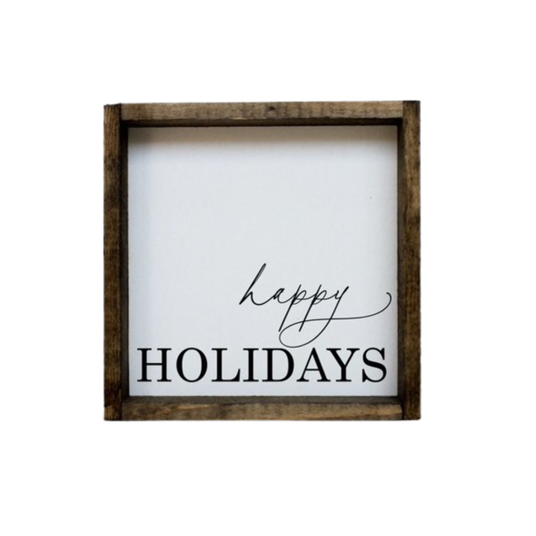 Happy Holidays Mini Wood Sign