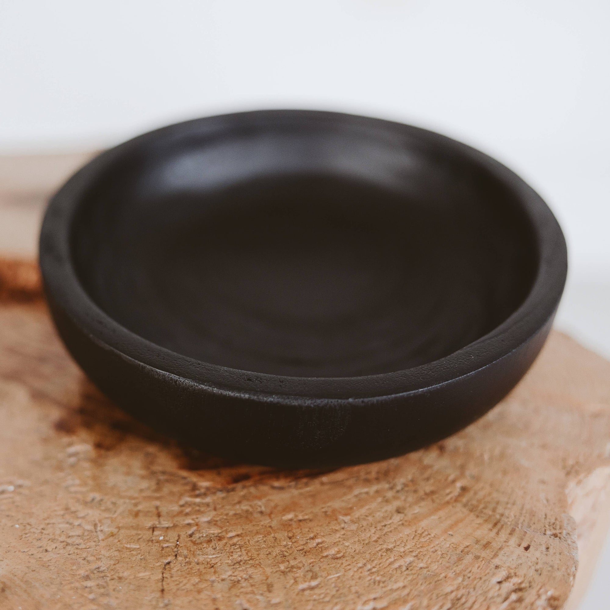Black Decorative Wood Bowl