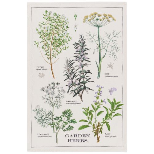 Cotton Dishtowel- Garden Herbs